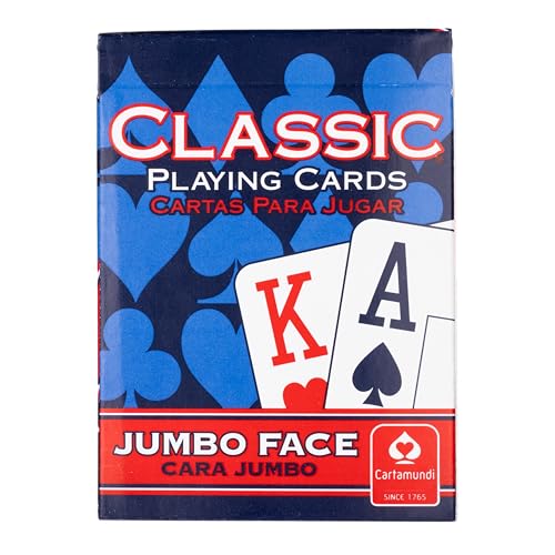 Cartamundi Jumbo Index Playing Cards 12 Pack – Red and Blue Casino Quality Bulk Decks
