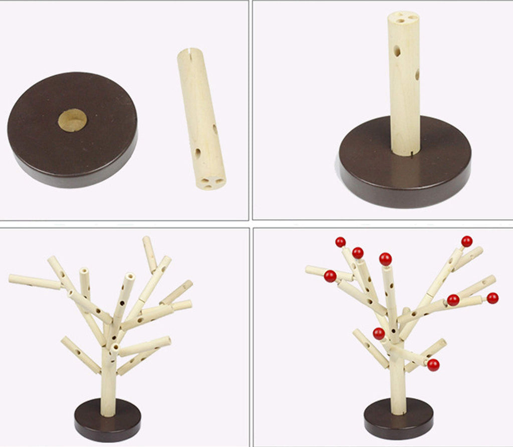 Carykon Wooden Tree Building Blocks - DIY Assembling Puzzle for Kids 3+ - Educational Toy & Home Decoration