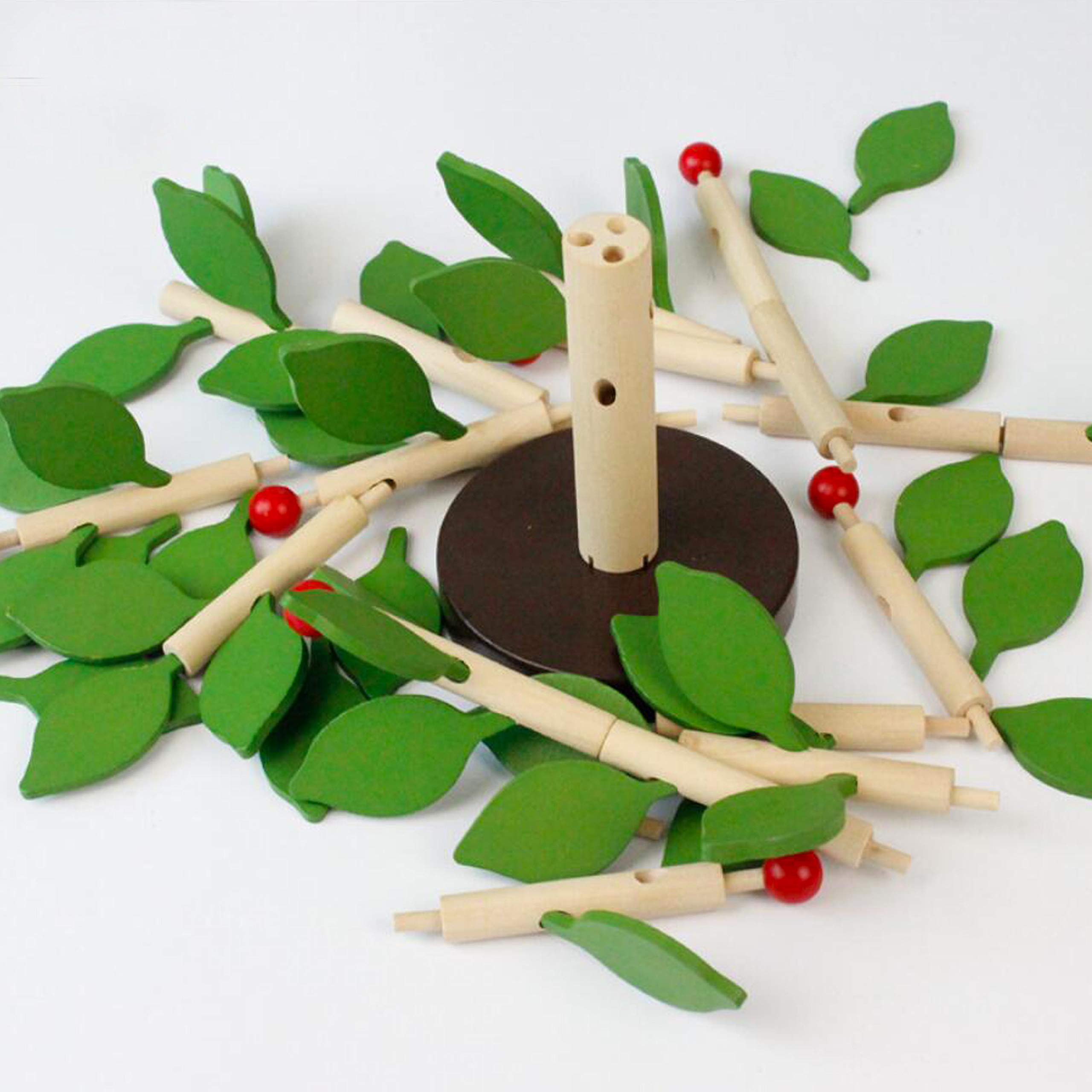 Carykon Wooden Tree Building Blocks - DIY Assembling Puzzle Toy for Ages 3+ (Green)