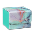 CaseBot Magnetic Card Deck Box – Holds 180 Cards, Leather Exterior, Emerald Marble