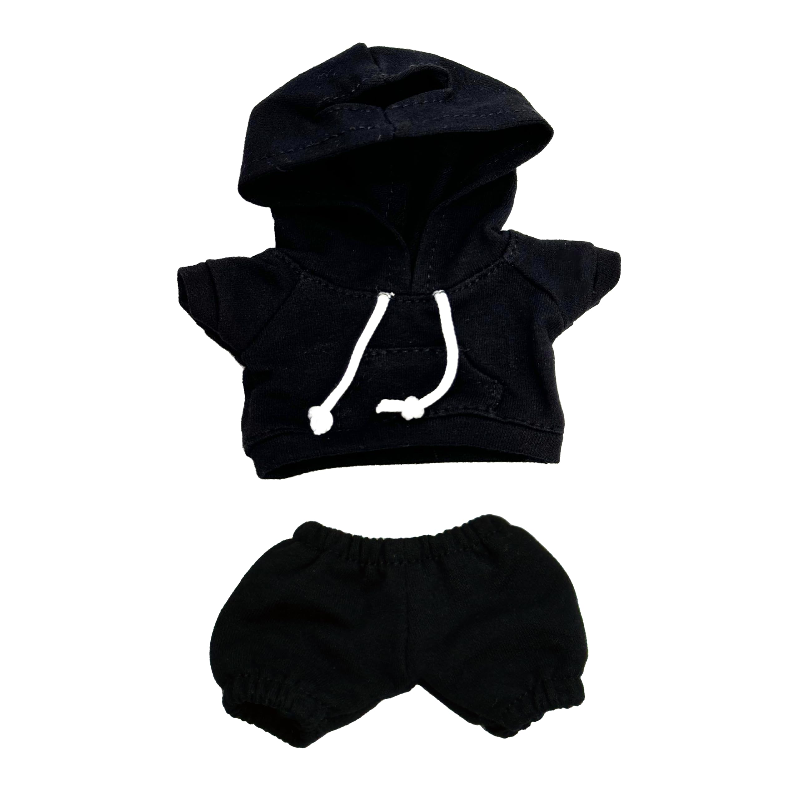 Casual Hoodie and Pants Outfit Set for 15/17cm LABUBU Doll – Black Set