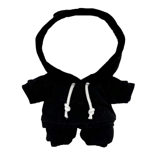 Casual Hoodie and Pants Outfit Set for 15/17cm LABUBU Doll – Black Set