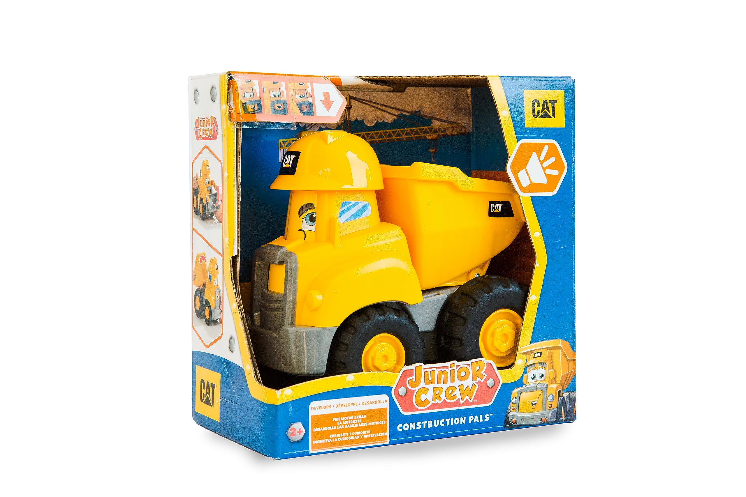 CAT Construction Pals Dump Truck – Interactive Preschool Toy with Animated Face and Kid-Vroom Sounds for Ages 2+