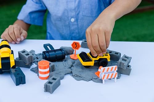 CAT Dig N' Build Concrete Playset – 2 Vehicles, 10 oz Moldable Compound, for Ages 3+