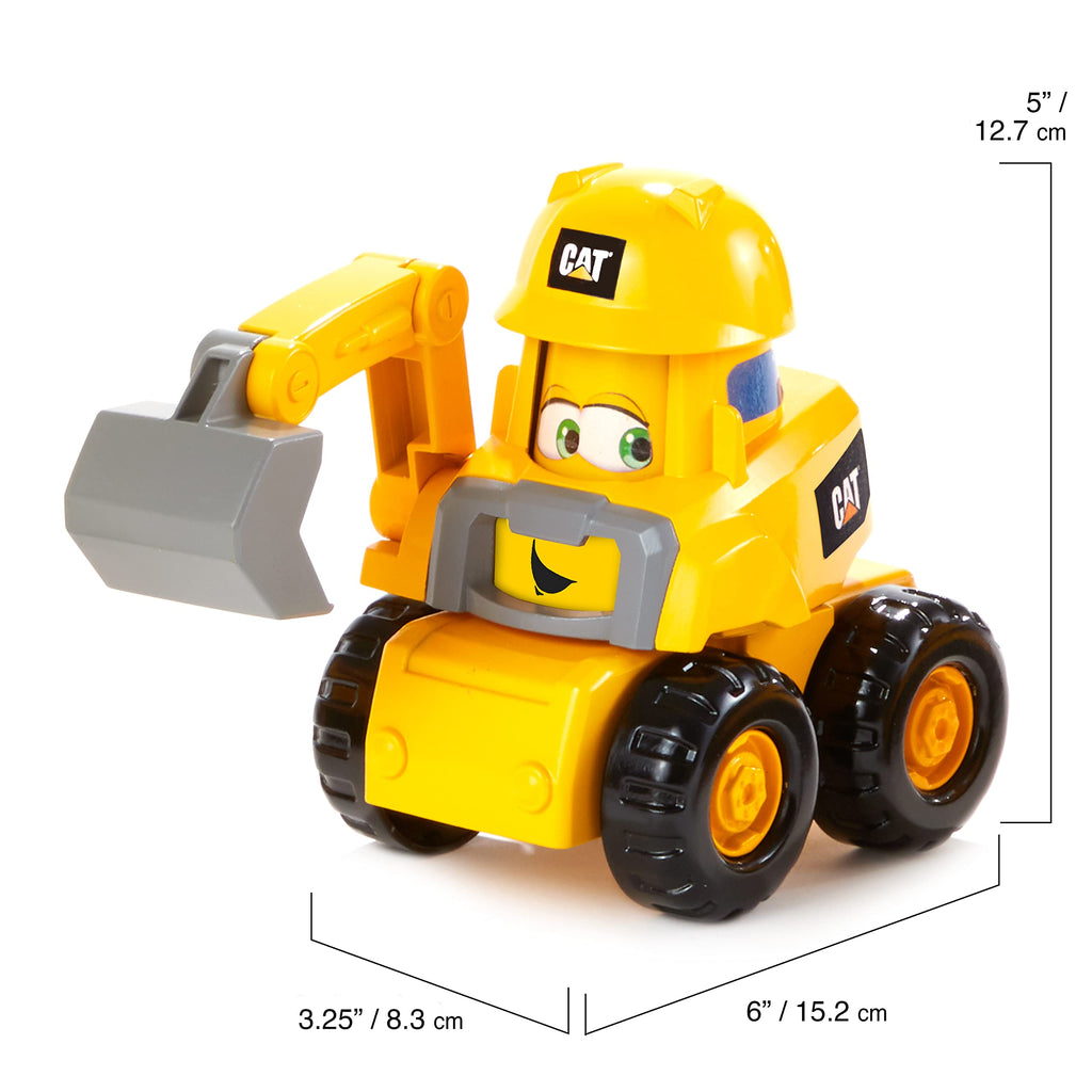 CAT Junior Crew Construction Pals Excavator Toy with Sounds and Animated Face for Ages 2+