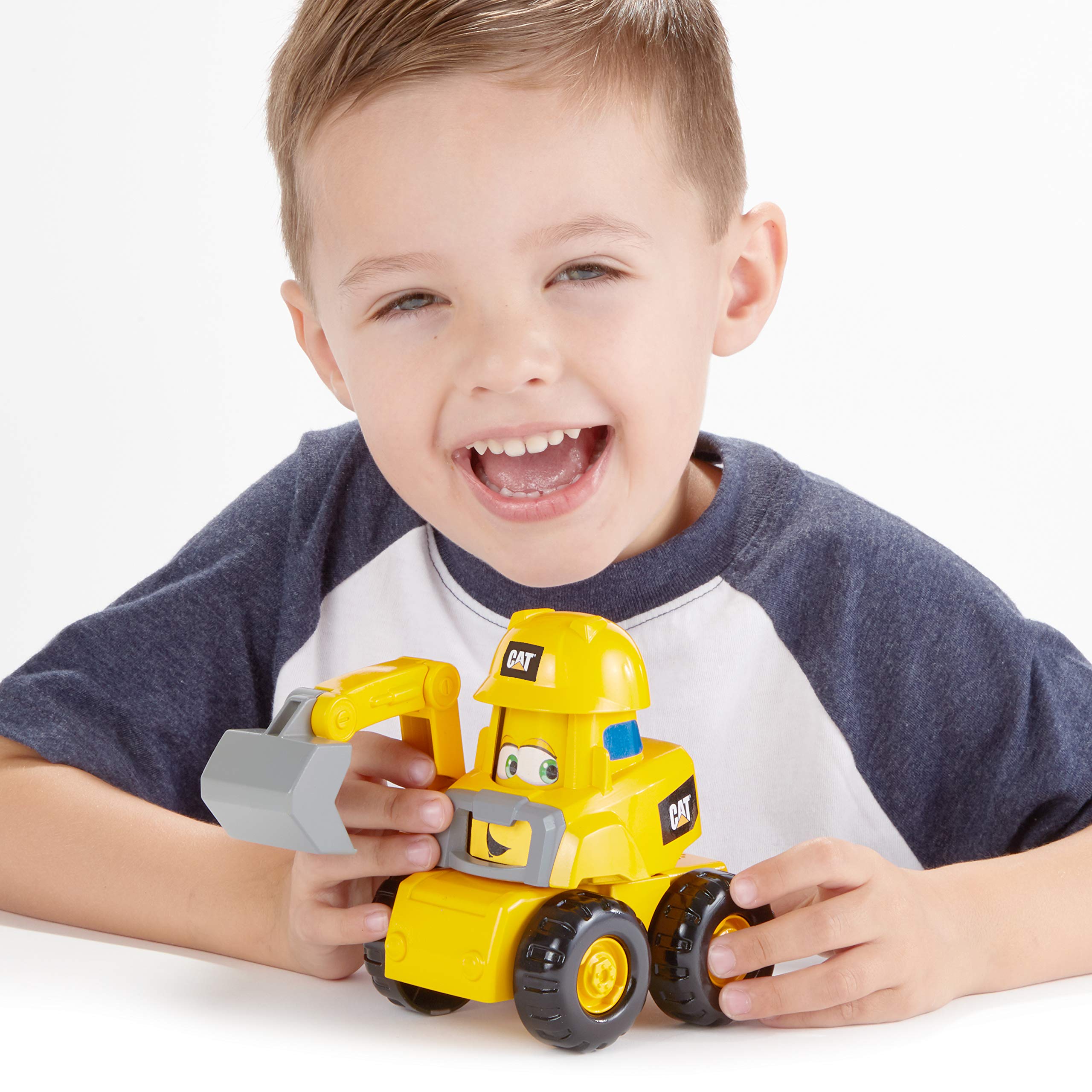 CAT Junior Crew Construction Pals Excavator Toy with Sounds and Animated Face for Ages 2+
