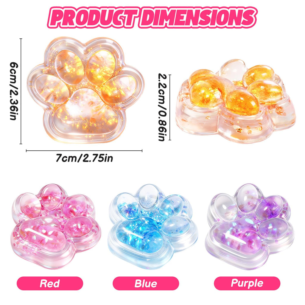 Cat Paw Squishy Toys 4-Pack: Ultra-Soft Kawaii Stress Relief Fidgets for Kids & Adults, Sensory Play for Anxiety & ADHD