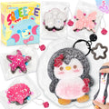 CatchCute 5-Pack Fidget Squeeze Toys - Penguin, Starfish, Seashell, Flower, Butterfly - Soft Sensory Stress Relief Set