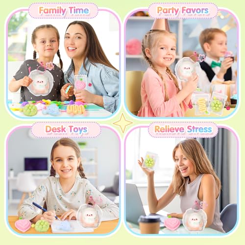 CatchCute 5-Piece Squishies Toy Set – Soft Squeeze Toys for Stress Relief, Sensory Fidget Toys for Kids and Adults