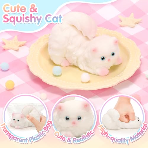 CatchCute Big Squeeze Cat Toy with Basket – Soft Squishy for Stress & Sensory Play