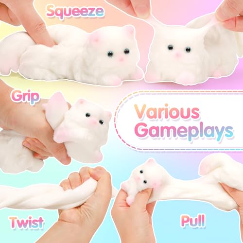 CatchCute Big Squeeze Cat Toy with Basket – Soft Squishy for Stress & Sensory Play