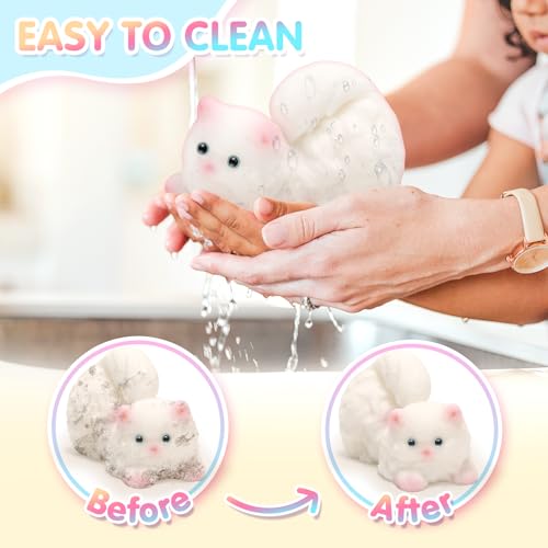 CatchCute Big Squeeze Cat Toy with Basket – Soft Squishy for Stress & Sensory Play