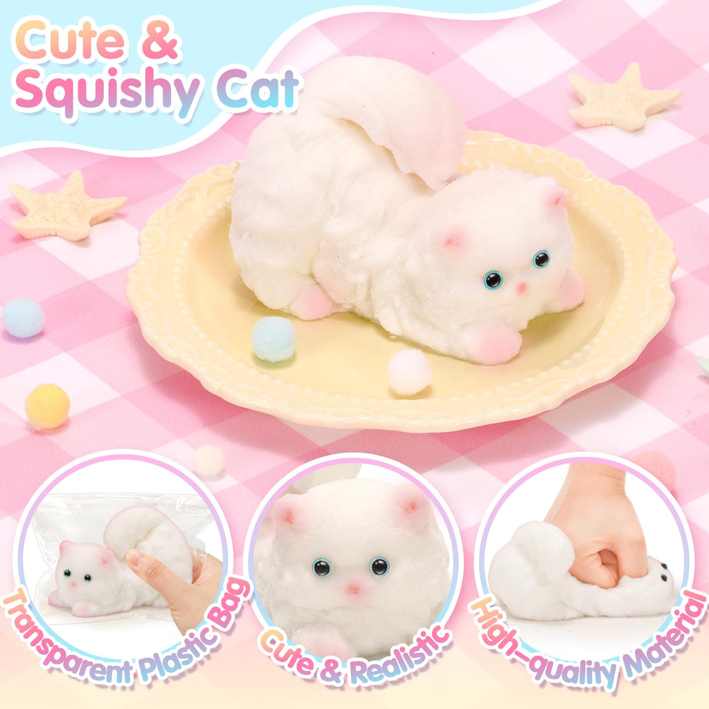 CatchCute Big Squeeze Cat Toy with Basket – Soft Squishy for Stress & Sensory Play