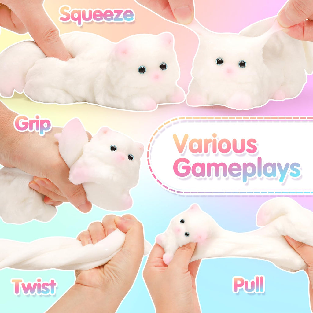 CatchCute Big Squeeze Cat Toy with Basket – Soft Squishy for Stress & Sensory Play