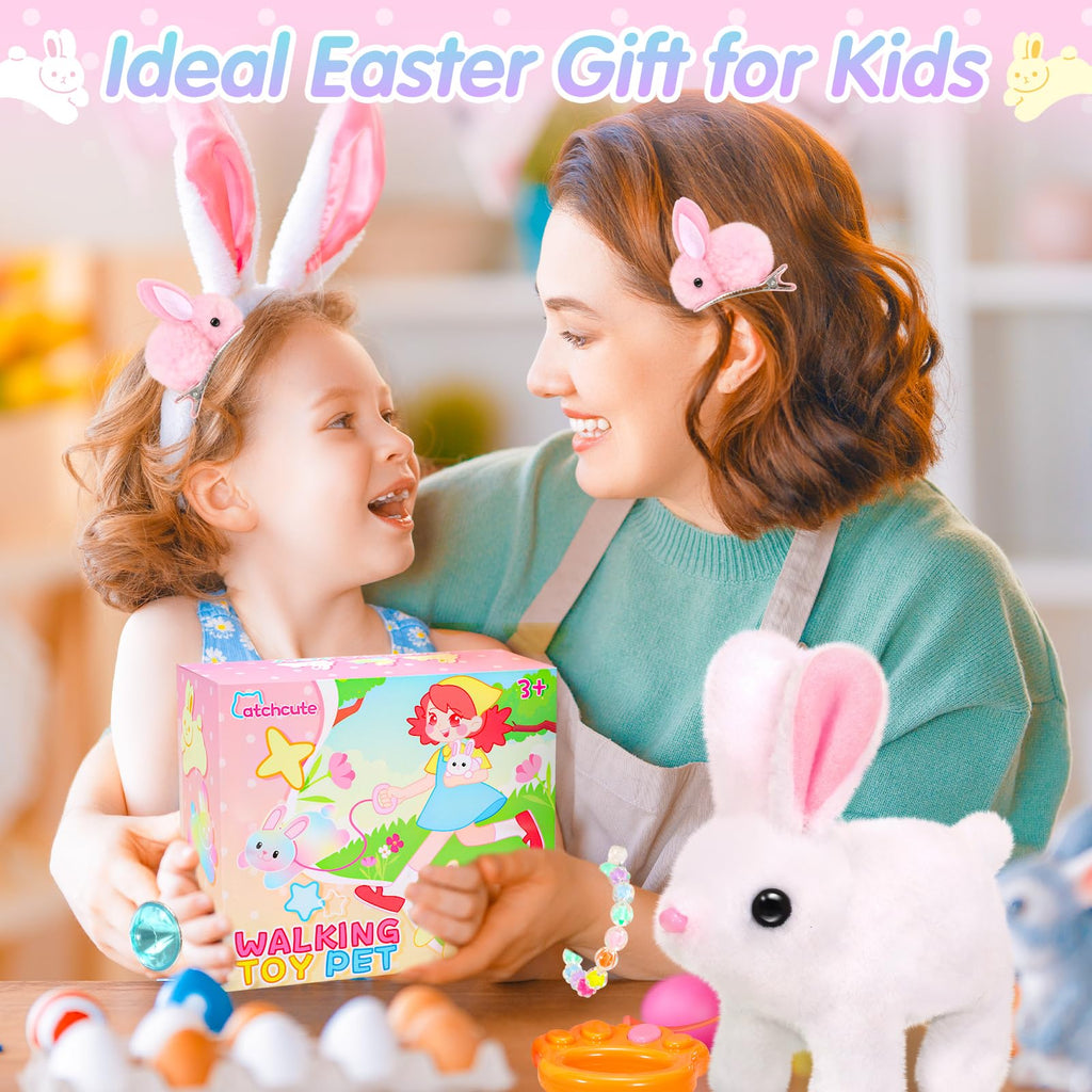CatchCute Easter Hopping Plush Bunny Interactive Toy for Kids with Remote Control Leash