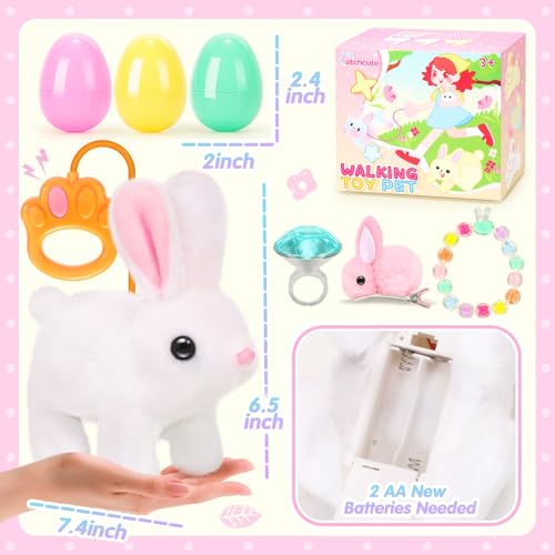 CatchCute Easter Hopping Plush Bunny Interactive Toy for Kids with Remote Control Leash
