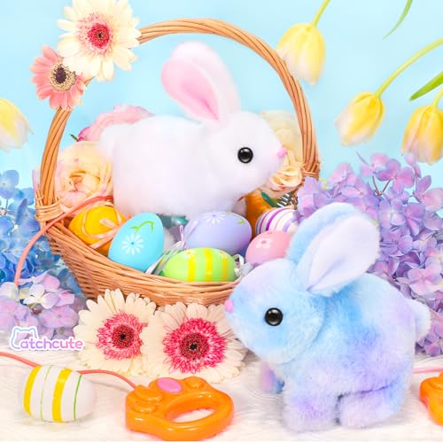 CatchCute Interactive Plush Bunny Toy with Remote Control - Walking, Sounds, Easter Gift for Toddlers
