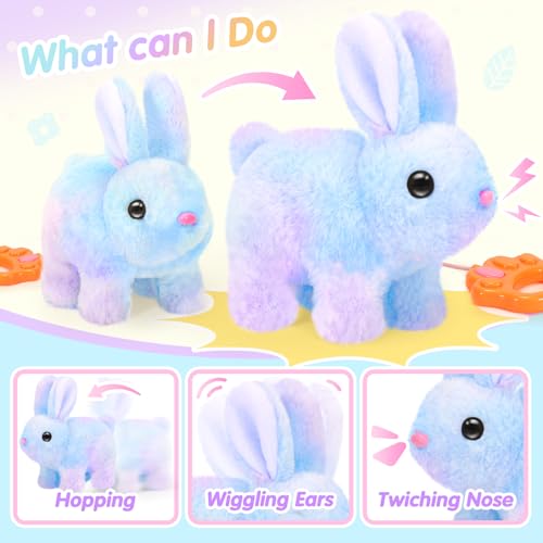 CatchCute Interactive Plush Bunny Toy with Remote Control - Walking, Sounds, Easter Gift for Toddlers