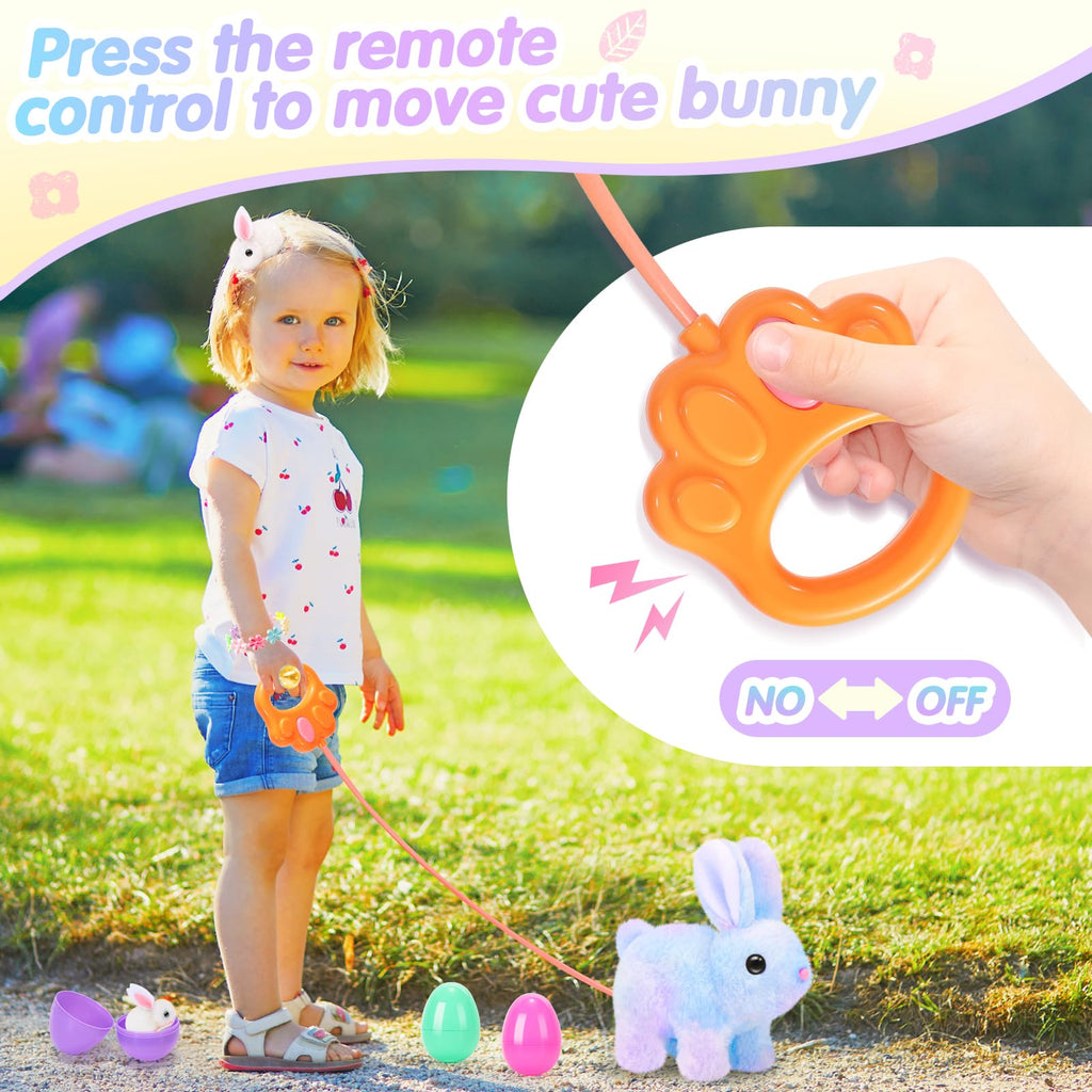 CatchCute Interactive Plush Bunny Toy with Remote Control - Walking, Sounds, Easter Gift for Toddlers