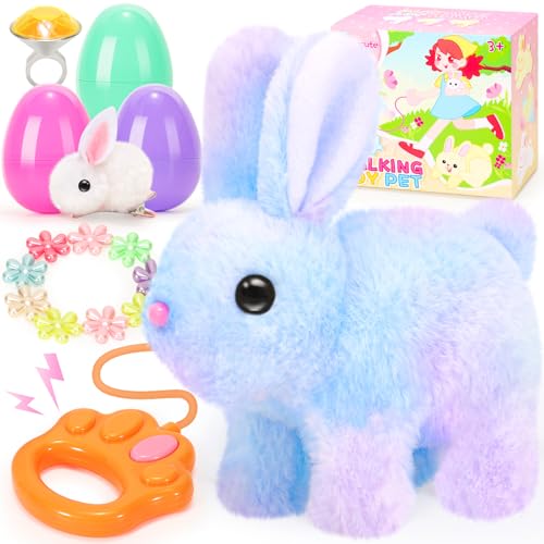 CatchCute Interactive Plush Bunny Toy with Remote Control - Walking, Sounds, Easter Gift for Toddlers
