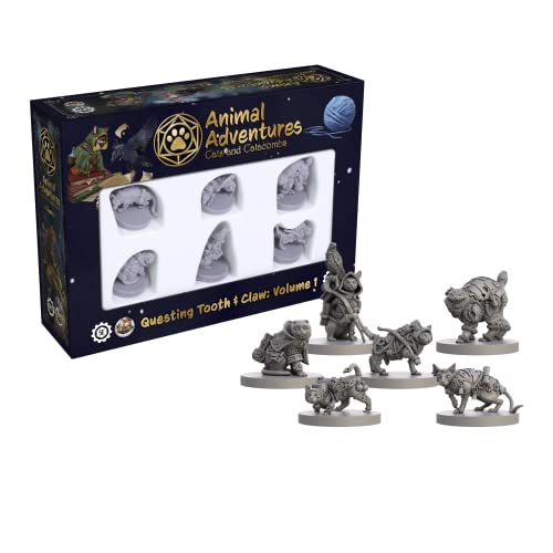 Cats and Catacombs Volume 1 Miniatures: 6 Cat Adventurers for 5E RPGs - Steamforged Games