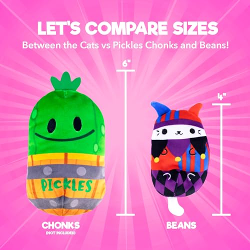 Cats vs Pickles 2-Pack Mystery Bags - Fuchsia Wave Bean Filled Plushies, Sensory Soft Blind Bags for Kids and Adults