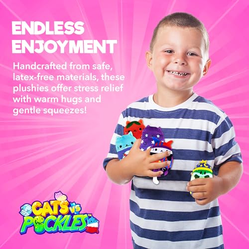 Cats vs Pickles 2-Pack Mystery Bags - Fuchsia Wave Bean Filled Plushies, Sensory Soft Blind Bags for Kids and Adults