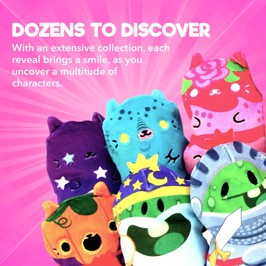 Cats vs Pickles 2-Pack Mystery Bags - Fuchsia Wave Bean Filled Plushies, Sensory Soft Blind Bags for Kids and Adults