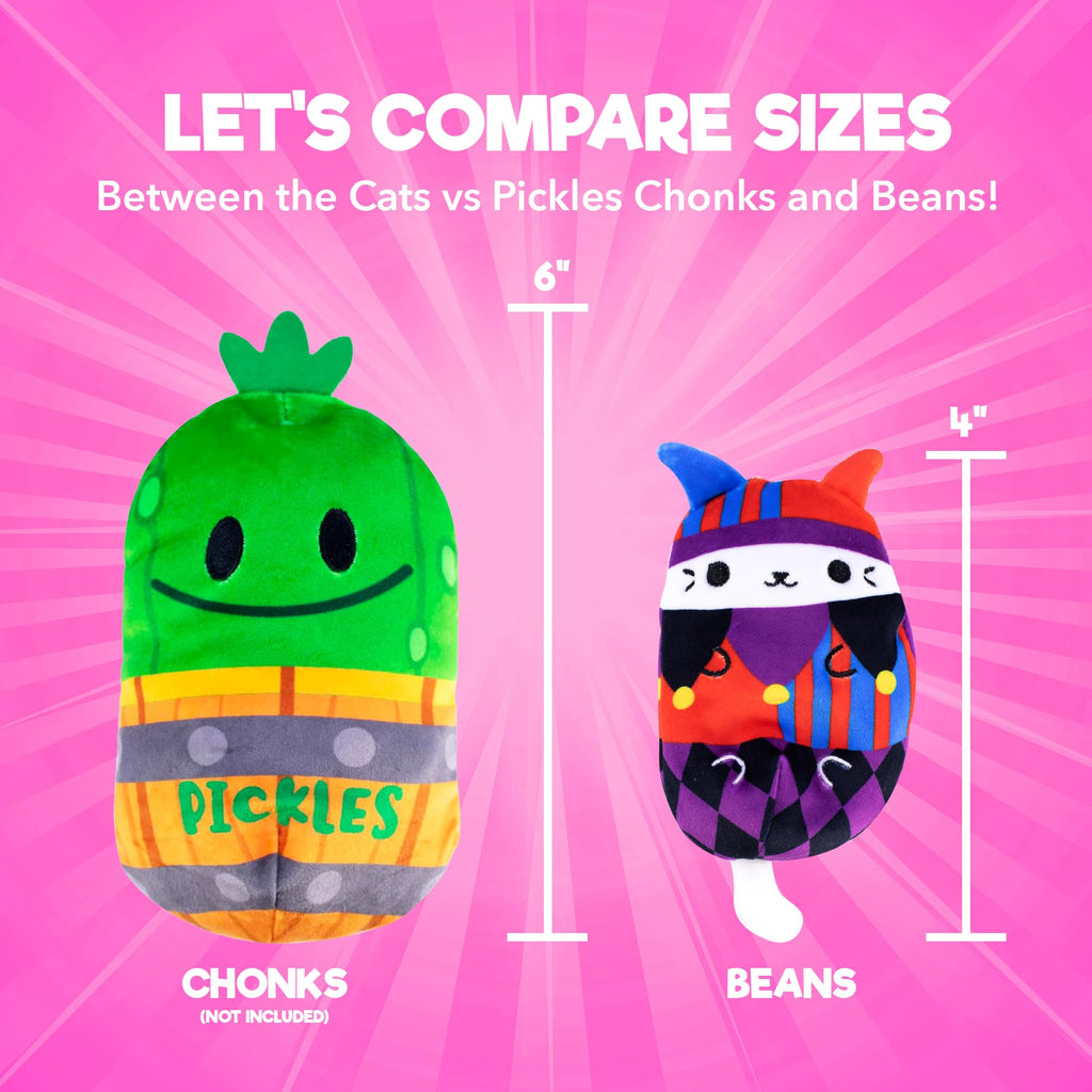 Cats vs Pickles 2-Pack Mystery Bags - Fuchsia Wave Bean Filled Plushies, Sensory Soft Blind Bags for Kids and Adults