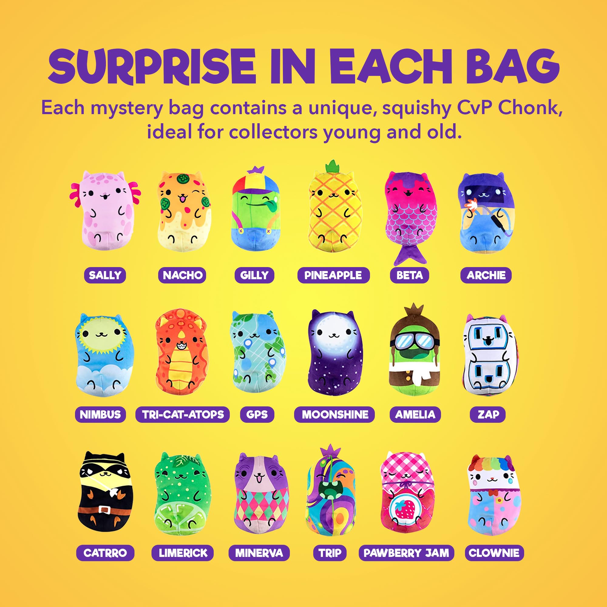 Cats vs Pickles CvP Chonk Mystery Bag Wave 6 – 6-Inch Gold Edition Plush Toy