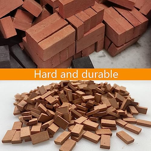 Cayway 420-Piece Mini Red Bricks for Dollhouse Diorama Landscaping Pottery Clay 11x6x2.5mm