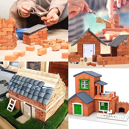 Cayway 420-Piece Mini Red Bricks for Dollhouse Diorama Landscaping Pottery Clay 11x6x2.5mm