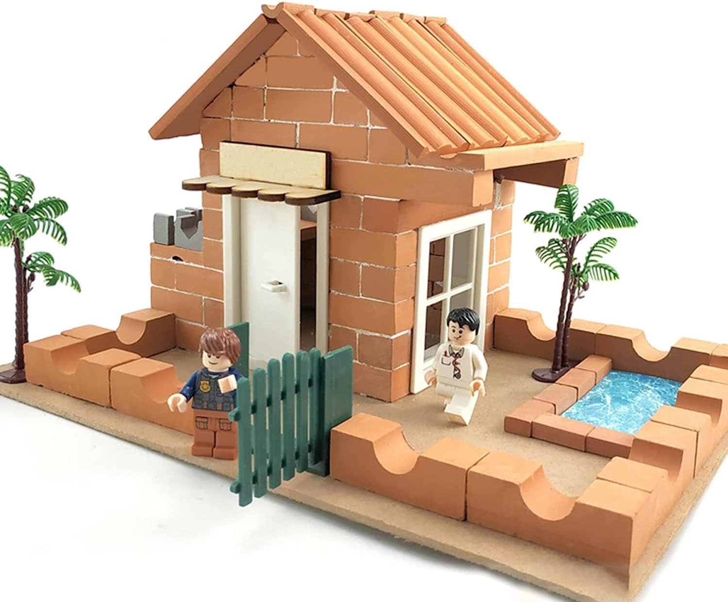Cayway 420-Piece Mini Red Bricks for Dollhouse Diorama Landscaping Pottery Clay 11x6x2.5mm