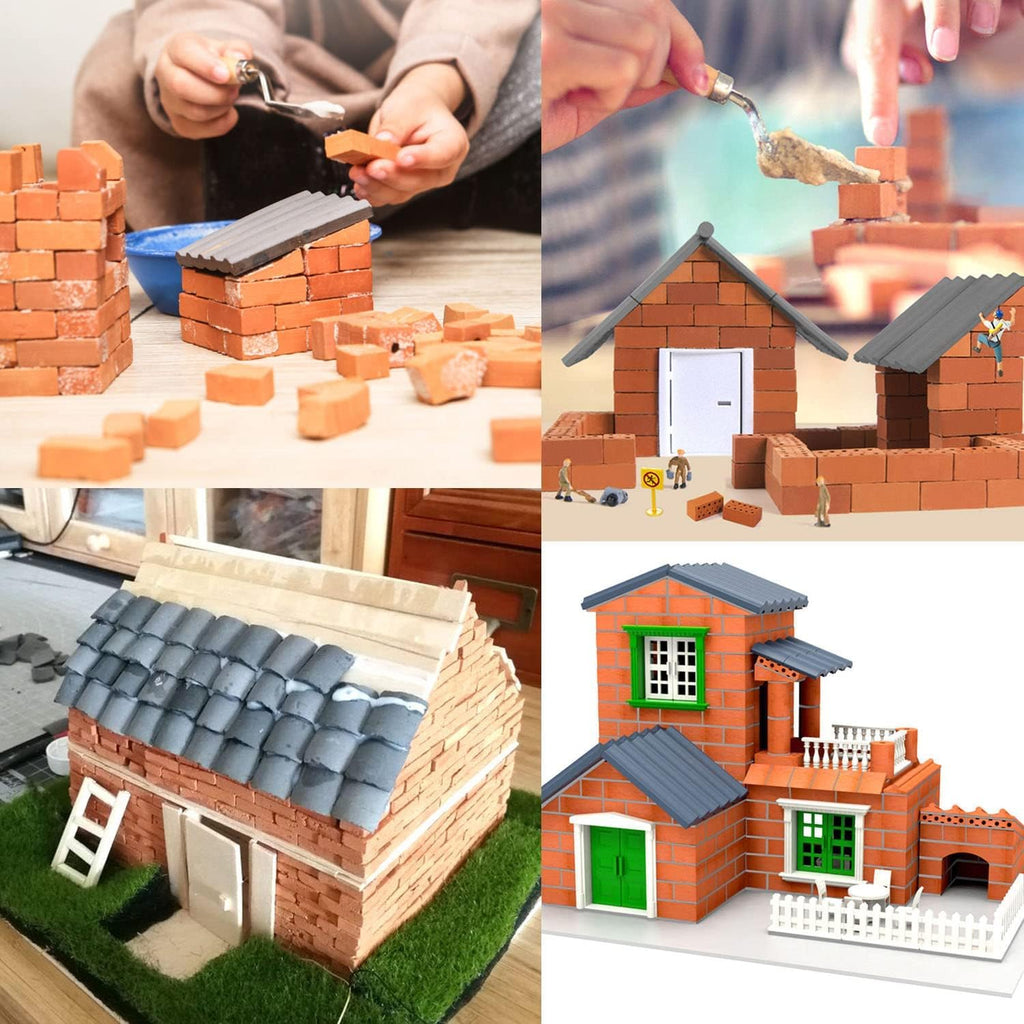 Cayway 420-Piece Mini Red Bricks for Dollhouse Diorama Landscaping Pottery Clay 11x6x2.5mm
