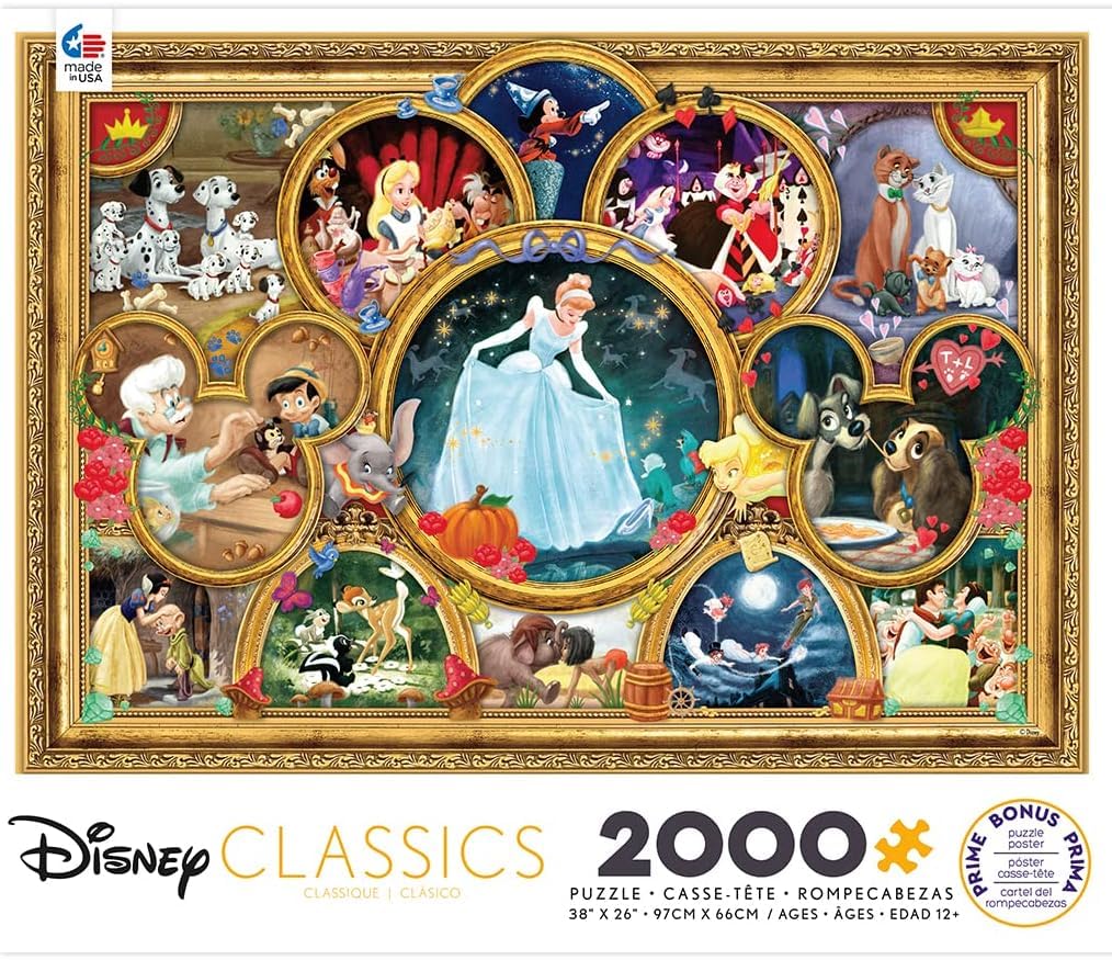 Ceaco Disney Classics 2000 Piece Jigsaw Puzzle – 38" x 26" Finished Size