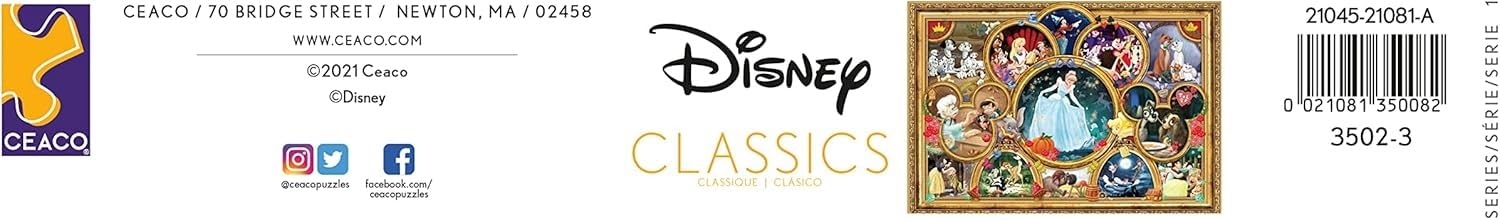 Ceaco Disney Classics 2000 Piece Jigsaw Puzzle – 38" x 26" Finished Size
