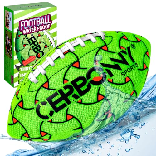 CERBONNY Waterproof Football for Kids Ages 3-12 – All-Weather Youth Training Football for Beach, Backyard, and Grass