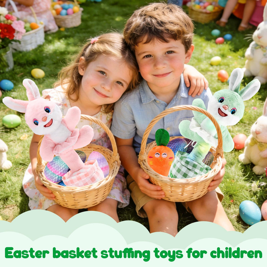 Cessfle Talking Dancing Easter Bunny Plush – 60+ Songs, Talk Back, Glowing LED, Gift for Toddlers