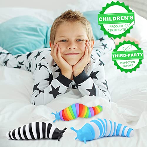 Cevioce 3-Pack Fidget Slug Toy – Cute 3D Articulated Sensory Toy for Stress Relief and Hand Exercise, Safe Plastic, for Kids and Adults