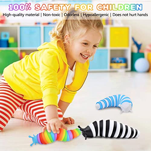 Cevioce 3-Pack Fidget Slug Toy – Cute 3D Articulated Sensory Toy for Stress Relief and Hand Exercise, Safe Plastic, for Kids and Adults