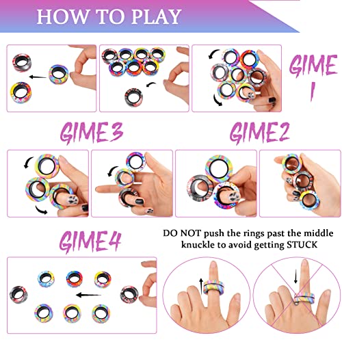 Cevioce 9-Piece Magnetic Fidget Rings Set – Stress Relief Toys for Kids & Adults with ADHD or Anxiety