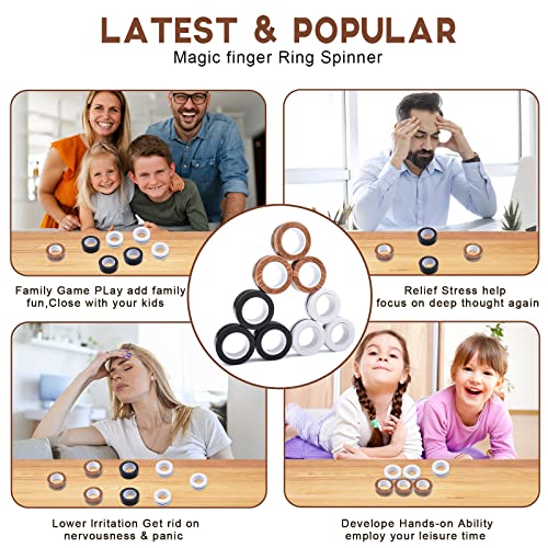 Cevioce 9-Piece Magnetic Ring Fidget Toy Set – Stress Relief Fidget Rings for ADHD, Anxiety, Focus – Gifts for Kids & Adults