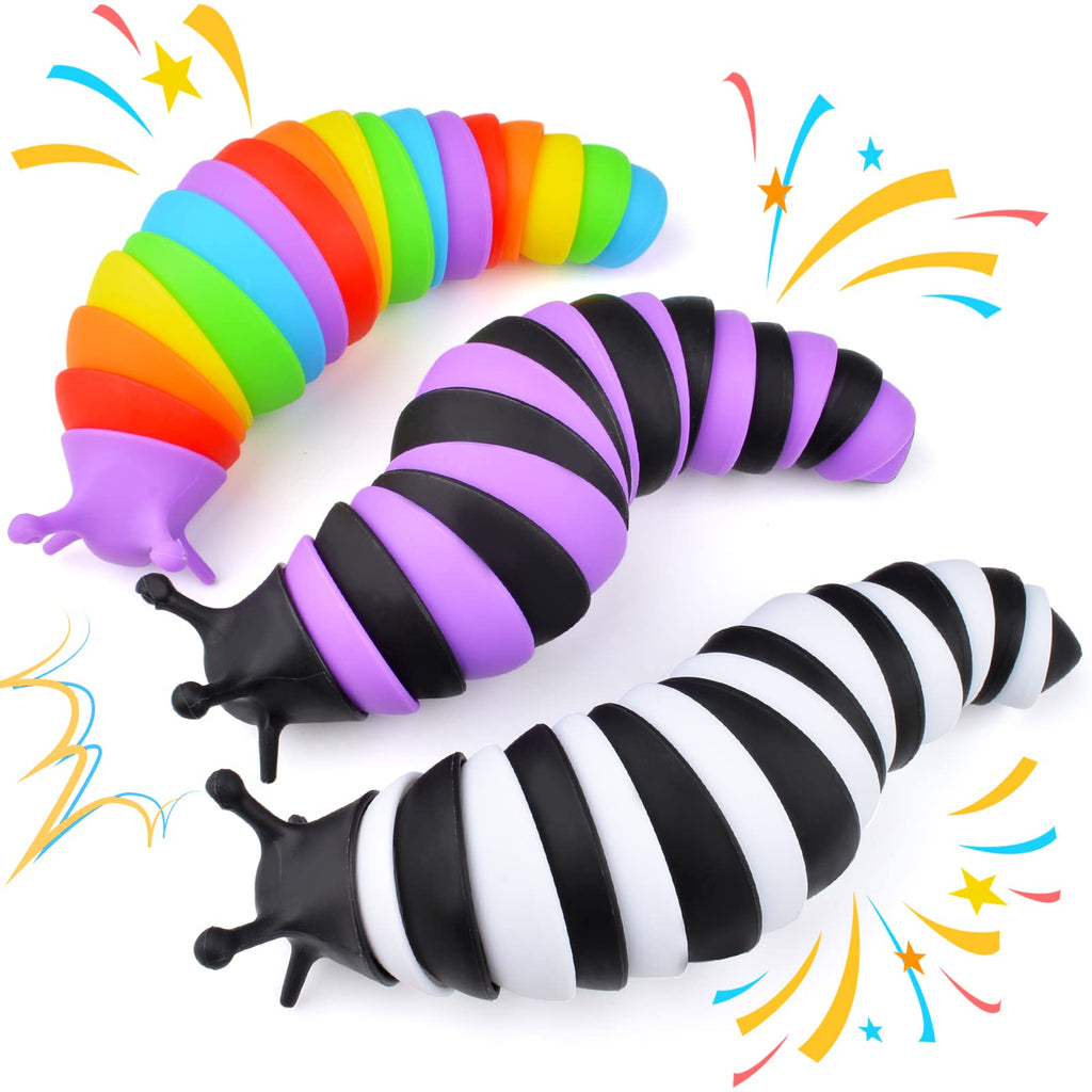 Cevioce Fidget Slug Toy 3-Pack – Sensory Toys for Autism, Stress Relief, and Travel