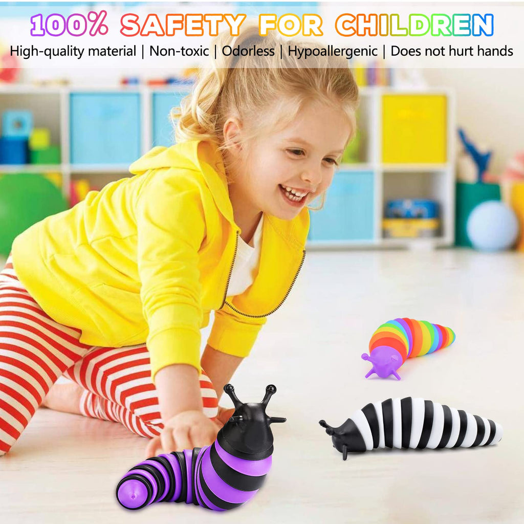 Cevioce Fidget Slug Toy 3-Pack – Sensory Toys for Autism, Stress Relief, and Travel