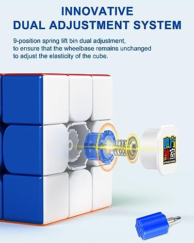 CFMOUR Magnetic Speed Cube 3x3 – 48 Magnets, MoYu RS3M Stickerless, Adjustable Tension, Brain Teaser Puzzle with Stand