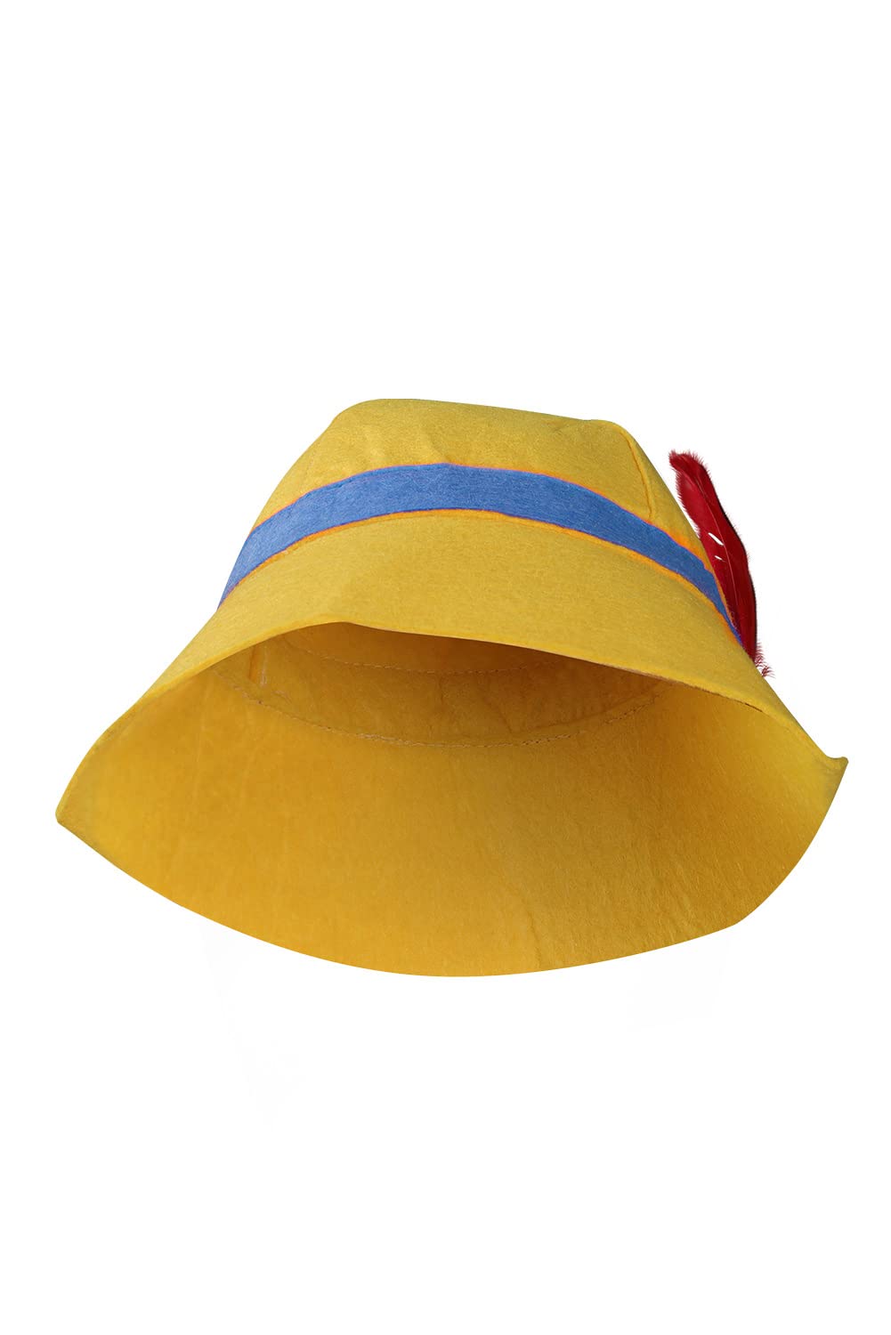 Chahouk Boys Puppet Hat with Feather – Yellow Cosplay Costume Hat for Kids & Toddlers, Halloween, Christmas & Party