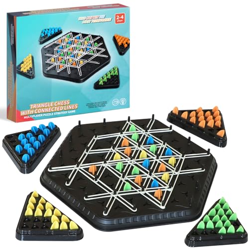 Chain Triangle Chess Game – Triggle Board Game for Family Game Night (Medium) – 2-4 Players