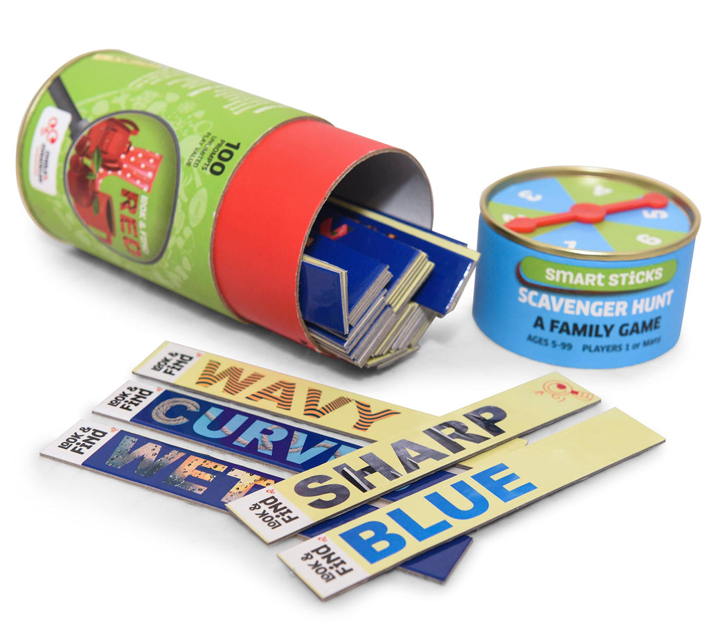 Chalk & Chuckles Smart Sticks Scavenger Hunt Game – 50 Sticks, 100 Prompts, Indoor & Outdoor Fun for Ages 4-12