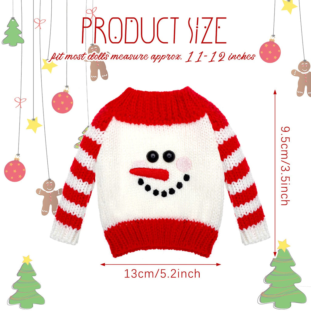 Chalyna 6-Piece Christmas Doll Sweater Set – Handmade Fabric Outfits for 11-12 Inch Dolls