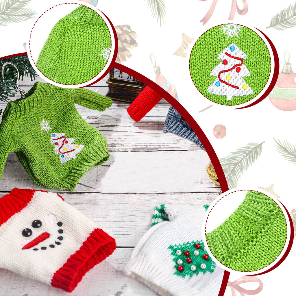 Chalyna 6-Piece Christmas Doll Sweater Set – Handmade Fabric Outfits for 11-12 Inch Dolls